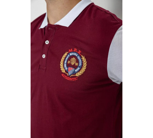 Поло мужское с принтом, цвет бордовый, 247R317