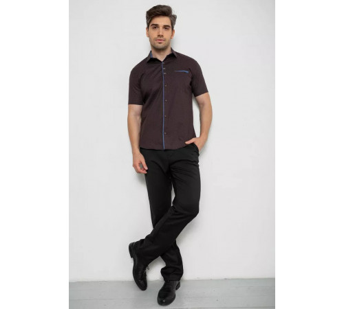 Сорочка чоловіча з принтом, колір коричневий, 214R7016