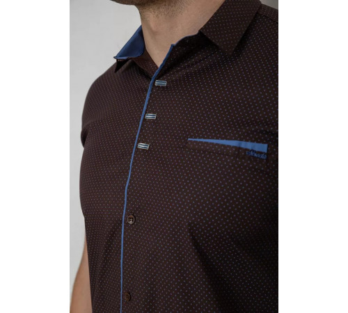 Сорочка чоловіча з принтом, колір коричневий, 214R7016