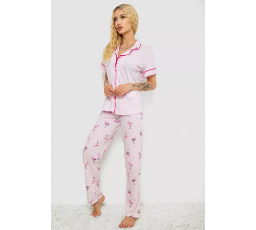 Женская пижама с принтом, цвет розовый, 243R7095.