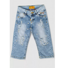 Капрі джинсові для дівчаток, колір блакитний, 247R2606