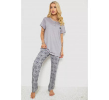 Женская пижама с принтом, цвет серый, 243R6620