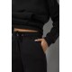 Спортивный женский костюм на флисе, цвет черный, 177R056