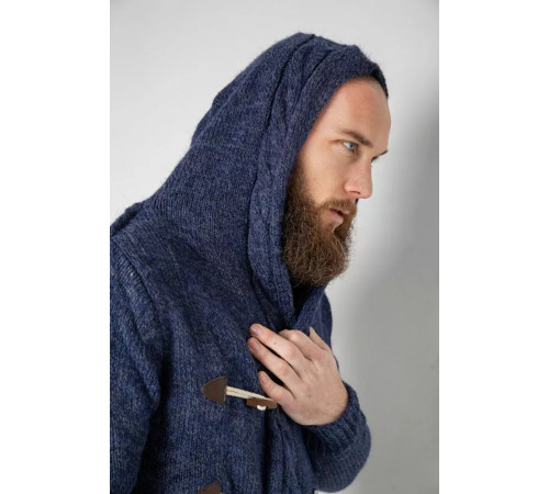 Кофта мужская на пуговицах, цвет синий, 214R10640