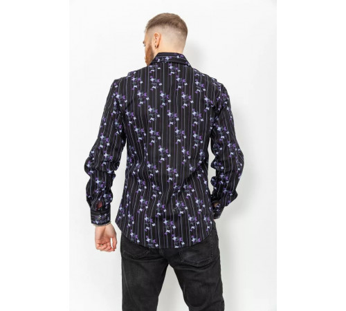 Рубашка мужская с принтом, цвет черный, 131R151017