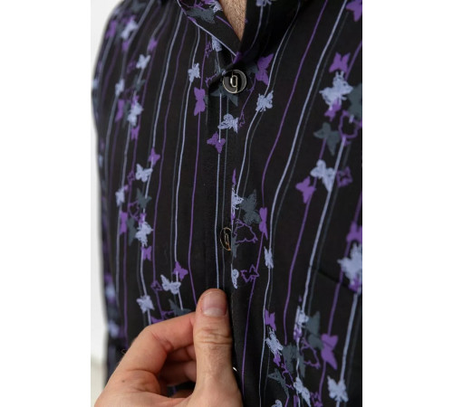 Рубашка мужская с принтом, цвет черный, 131R151017