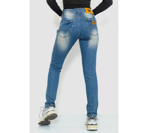 Джинси жіночі з потертостями, колір синій, 244RS05