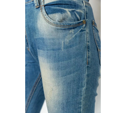 Джинси жіночі з потертостями, колір синій, 244RS05