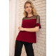 Кофта з короткими рукавами і прозорою сіткою, колір Бордовий, 172R011