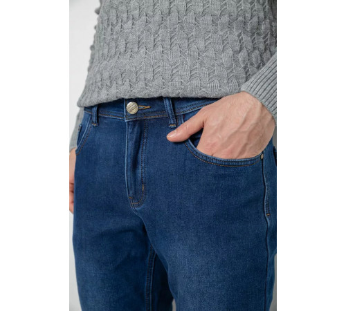 Джинси чоловічі на флісі, колір синій, 254R2406