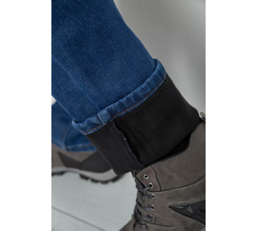 Джинси чоловічі на флісі, колір синій, 254R2406