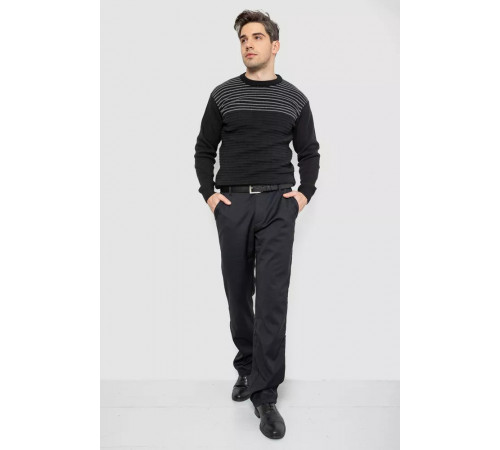 Брюки мужские классические на флисе, цвет черный, 244R305-1.