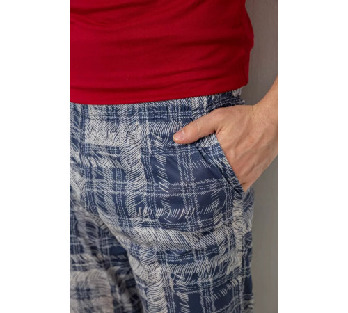 Піжама чоловіча з принтом, колір бордовий, 243R1003