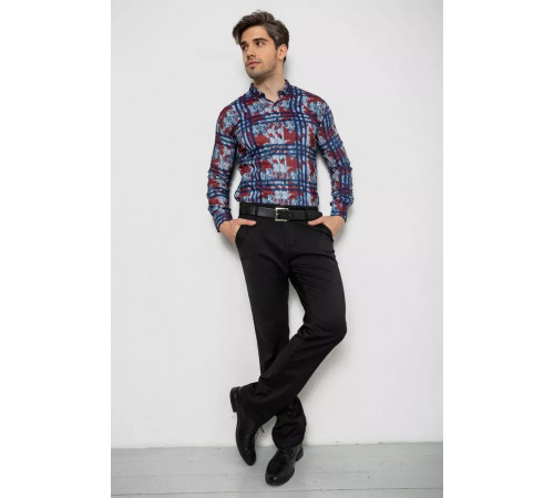 Сорочка чоловіча з принтом, колір бордовий, 214R1038