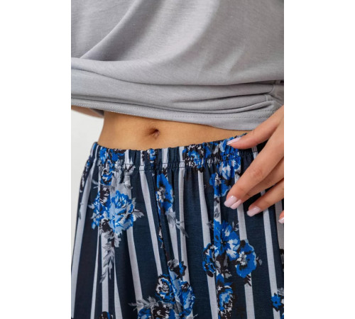 Піжама жіноча з принтом, колір сірий, 243R5886