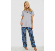 Піжама жіноча з принтом, колір сірий, 243R5886