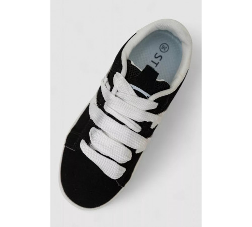 Кроссовки женские замша, цвет черно-белый, 248RJH800-1