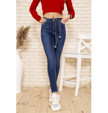 Темно-сині жіночі джинси, скінні з поясом, 164R1180-7