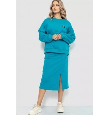 Костюм женский повседневный, цвет бирюзовый, 115R0517.