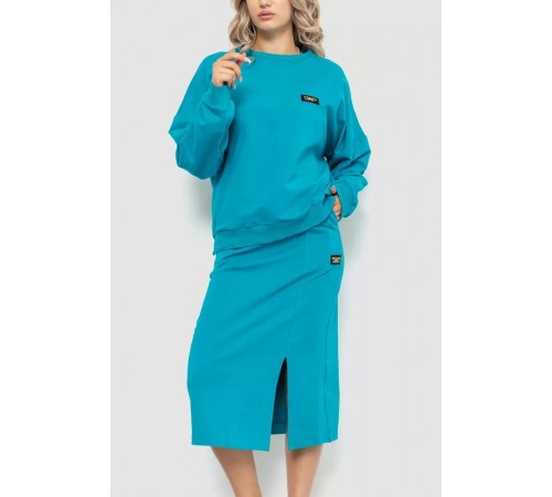 Костюм женский повседневный, цвет бирюзовый, 115R0517. Костюм женский повседневный, цвет бирюзовый, 115R0517.