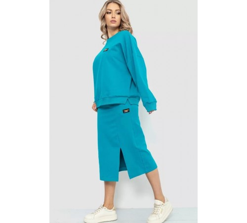 Костюм женский повседневный, цвет бирюзовый, 115R0517. Костюм женский повседневный, цвет бирюзовый, 115R0517.