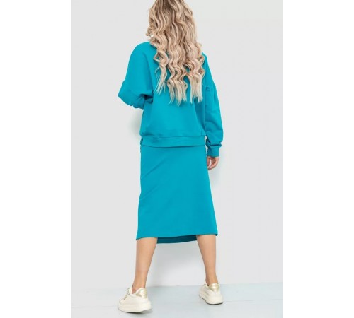 Костюм женский повседневный, цвет бирюзовый, 115R0517. Костюм женский повседневный, цвет бирюзовый, 115R0517.