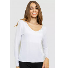 Тонкий жіночий лонгслів, колір білий, 186R128