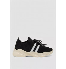 Кросівки жіночі текстильні, колір чорно-білий, 244R251K