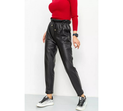 Лосины женские кожзам, цвет черный, 164R669