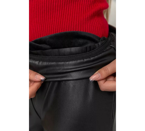 Лосины женские кожзам, цвет черный, 164R669