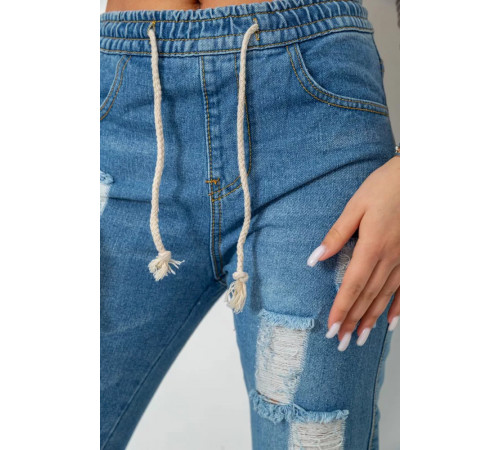 Джинси жіночі на резинці, колір темно-блакитний, 244R5005