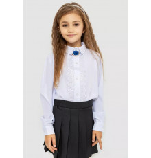 Блузка нарядная для девочек, цвет белый, 172R201-2.