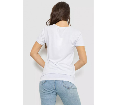 Женская футболка с принтом, цвет белый, 244R509