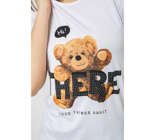 Женская футболка с принтом, цвет белый, 244R509