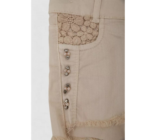 Шорти джинсові для дівчинки, колір світло-бежевий, 247R10036