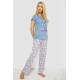 Піжама жіноча з принтом, колір джинс, 243R7105