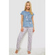 Піжама жіноча з принтом, колір джинс, 243R7105