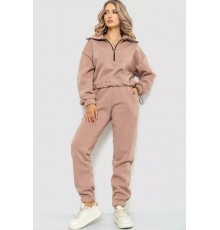 Спорт костюм женский на флисе, цвет бежевый, 102R401