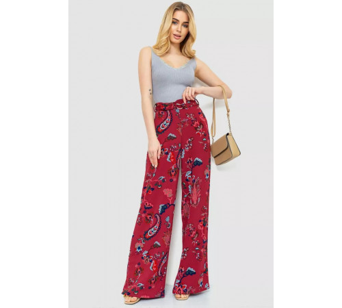 Штани жіночі вільного крою, колір бордовий, 244R050