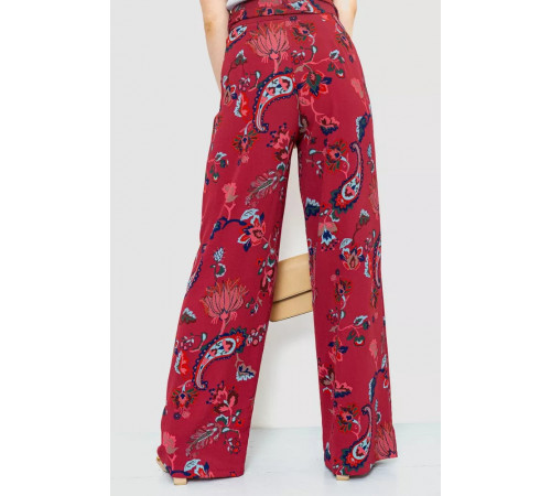 Штани жіночі вільного крою, колір бордовий, 244R050