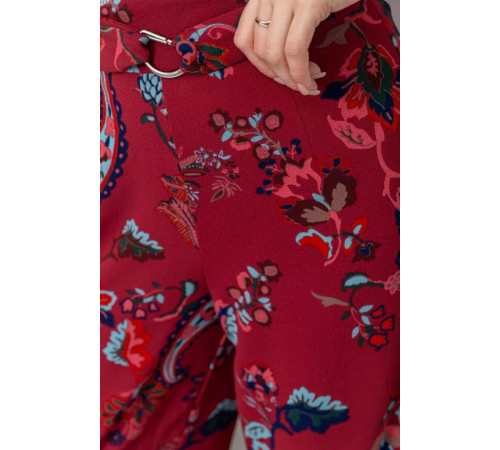 Штани жіночі вільного крою, колір бордовий, 244R050