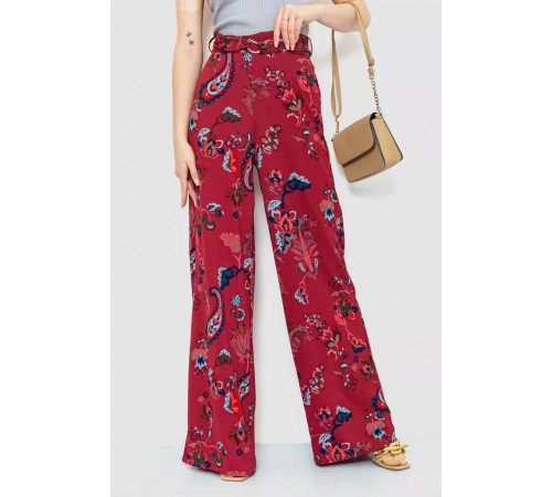 Штани жіночі вільного крою, колір бордовий, 244R050