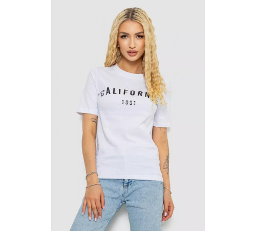 Футболка жіноча з принтом 241R130, колір білий, 241R131