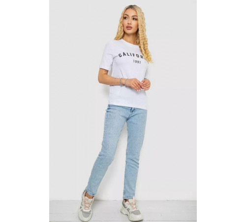 Футболка жіноча з принтом 241R130, колір білий, 241R131