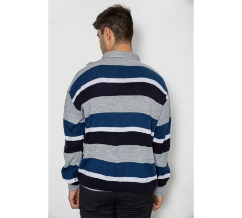 Светр-обманка чоловічий, колір сіро-синій, 161R901-2