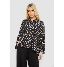 Рубашка женская свободного кроя с принтом, цвет черный, 102R5228-1.