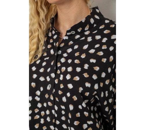 Рубашка женская свободного кроя с принтом, цвет черный, 102R5228-1.