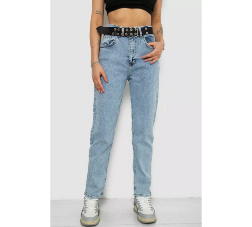 Джинсы женские MOM стрейч, цвет голубой, 244R00653