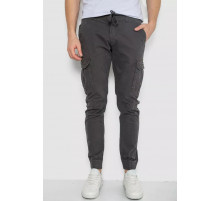 Брюки карго чоловічі на резинці, колір темно-сірий, 244R1643