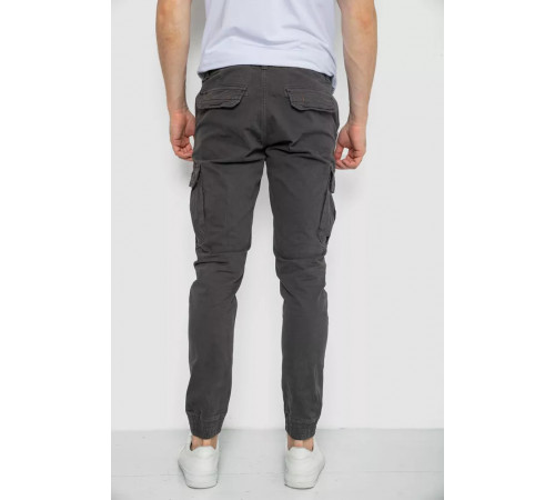 Брюки карго чоловічі на резинці, колір темно-сірий, 244R1643